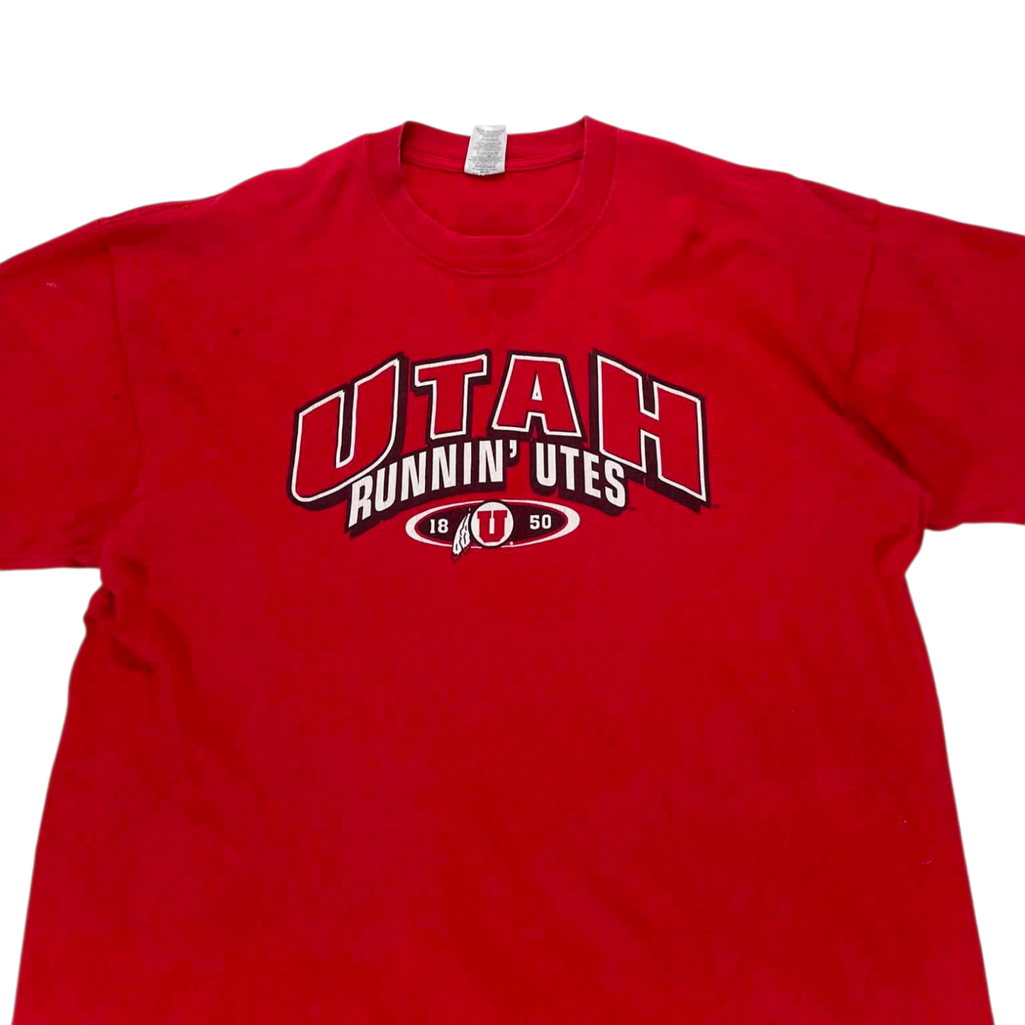 VINTAGE RED UTAH UTES COLLEGE TEE (L-XL)