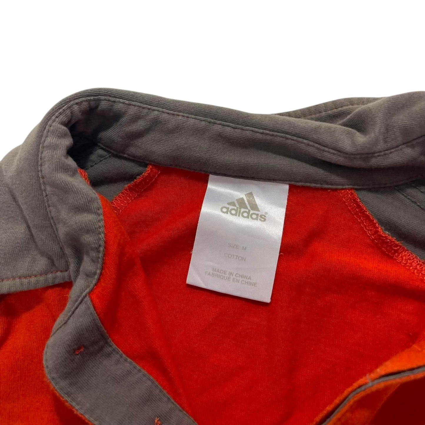 ADIDAS ORANGE LONG SLEEVE POLO SHIRT (M)