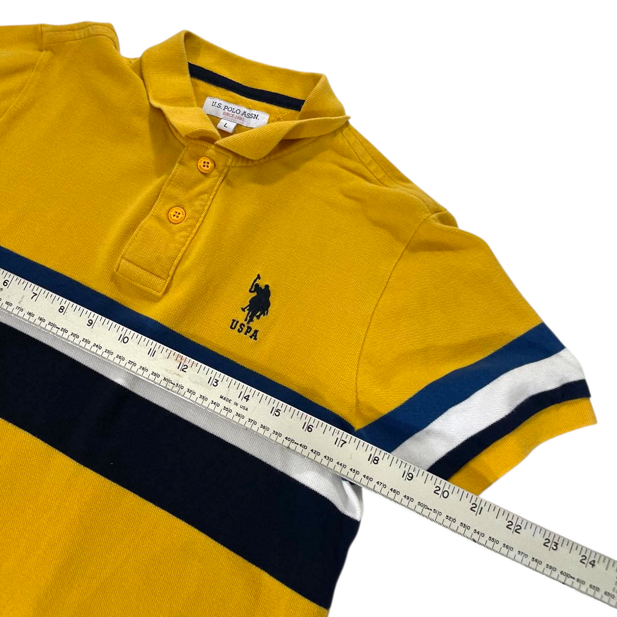 U.S. POLO ASSN. YELLOW POLO SHIRT (BEST FIT M)