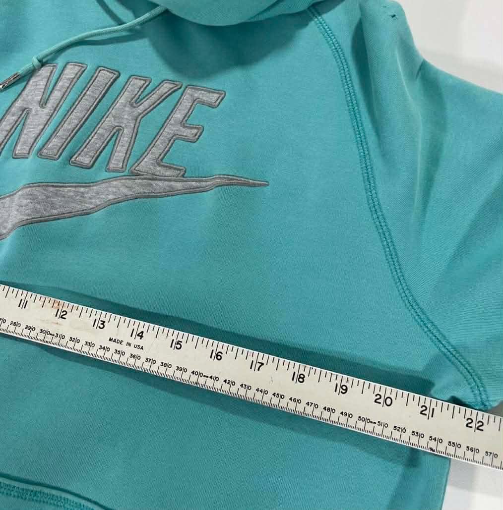 VINTAGE EMERALD NIKE HOODIE WITH GREY LOGO (L)