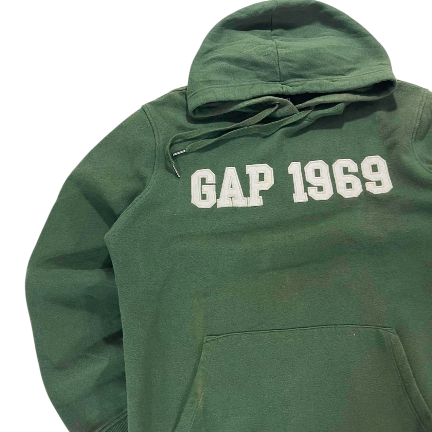 VINTAGE GAP GREEN HOODIE WITH WHITE EMBROIDERY (M)