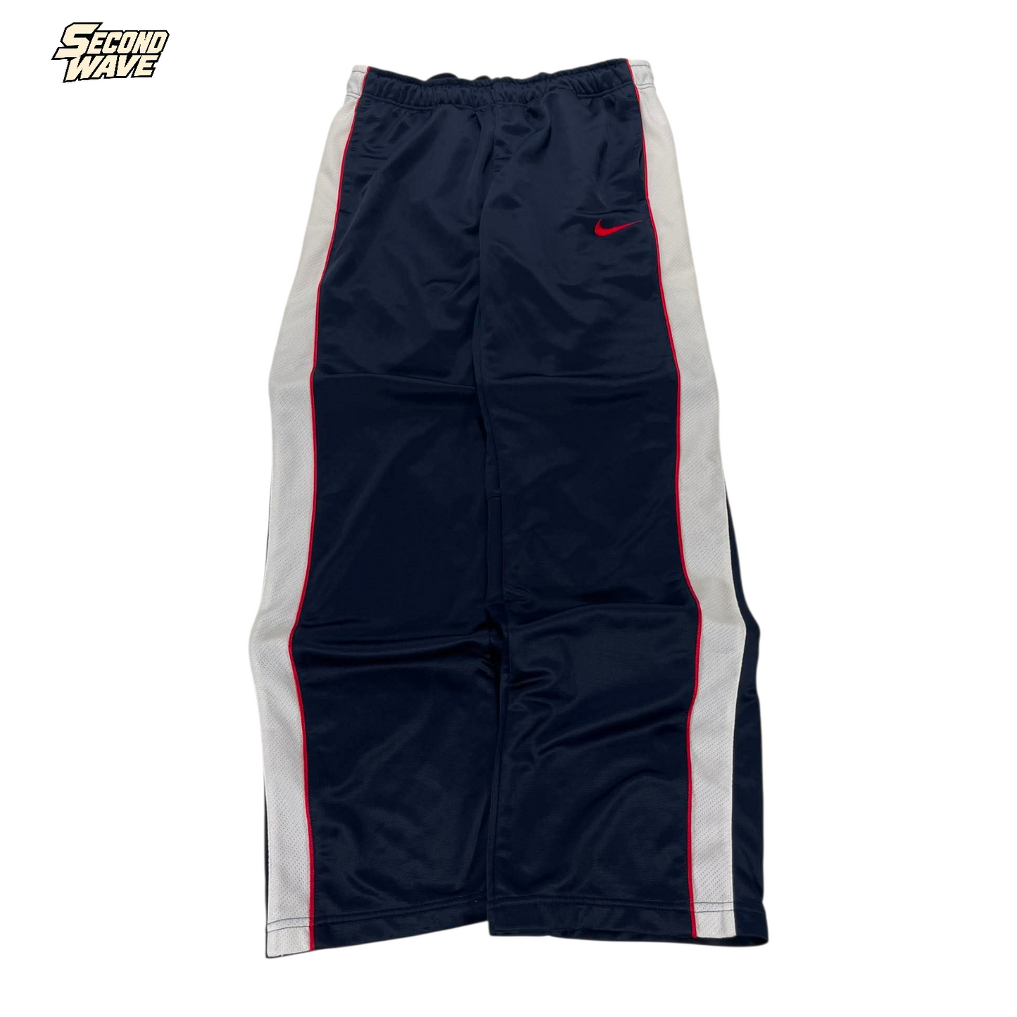 Y2K NIKE NAVY/WHITE TRACK PANTS (L) ²