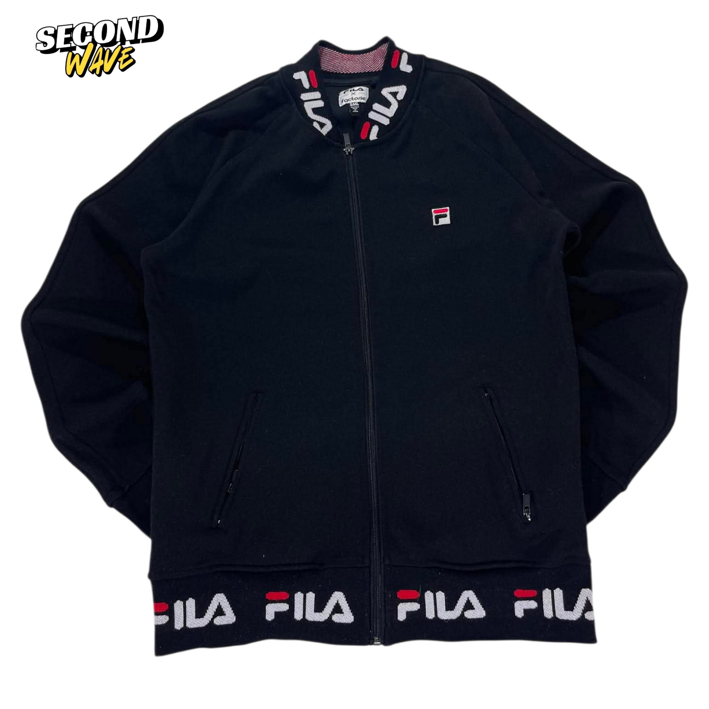 FILA BLACK ZIP UP JACKET (M)