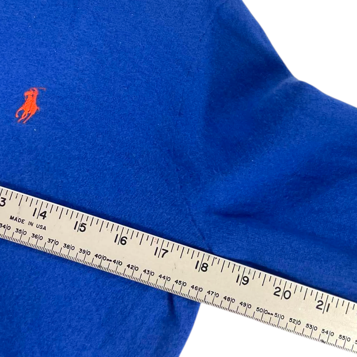 100% WOOL POLO RALPH LAUREN BLUE CREWNECK (BEST FIT SMALL)