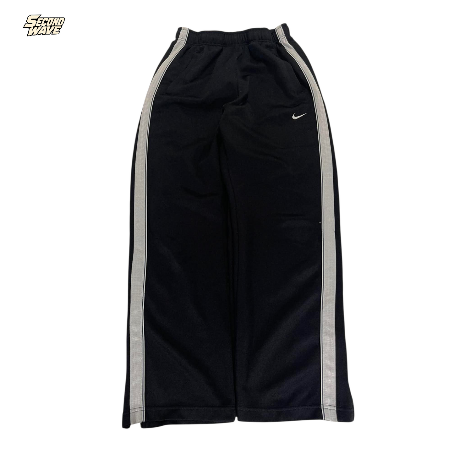 Y2K NIKE BLACK AND WHITE TRACKPANTS (M) ⁵