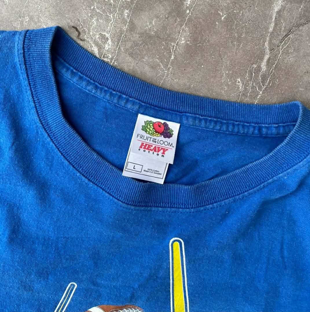 VINTAGE KANSA JAYHAWKS BLUE COTTON T-SHIRT (L)