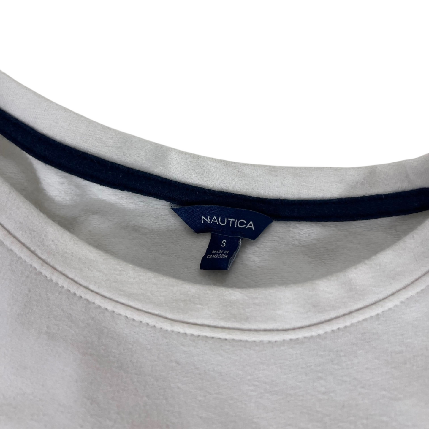 NAUTICA WHITE LONG SLEEVE SWEATSHIRT (S-M)