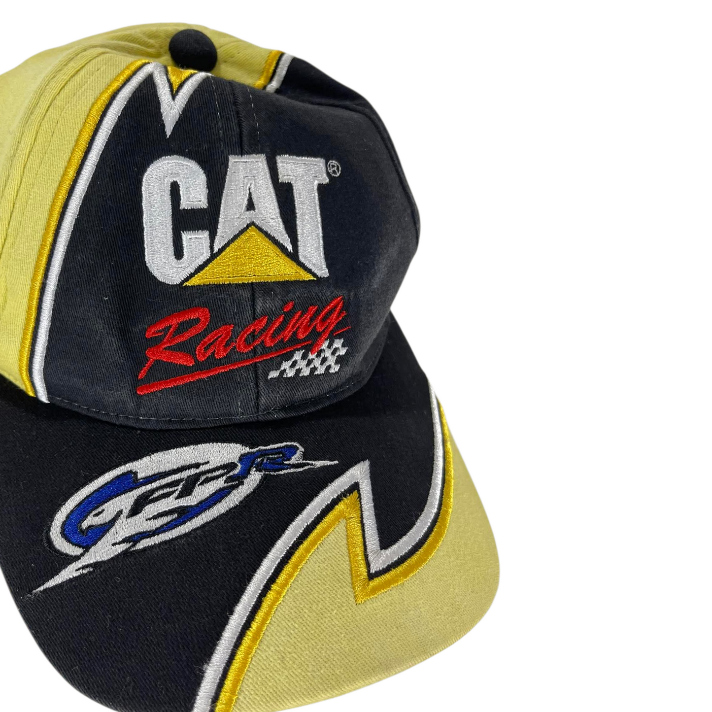 VINTAGE CATERPILLAR RACING BLACK & YELLOW SNAPBACK HAT (MEN)