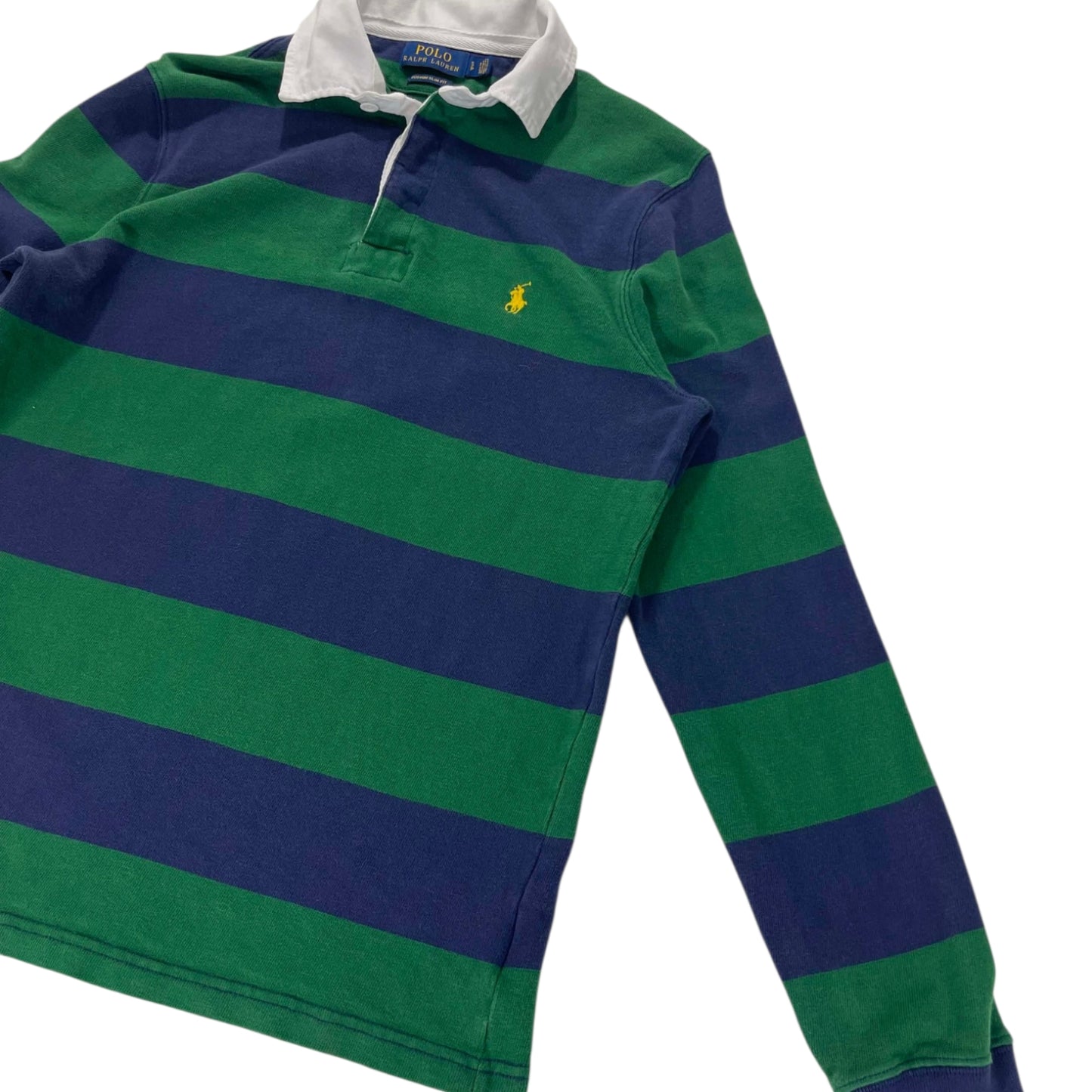 POLO RALPH LAUREN GREEN RUGBY SHIRT (S-M)