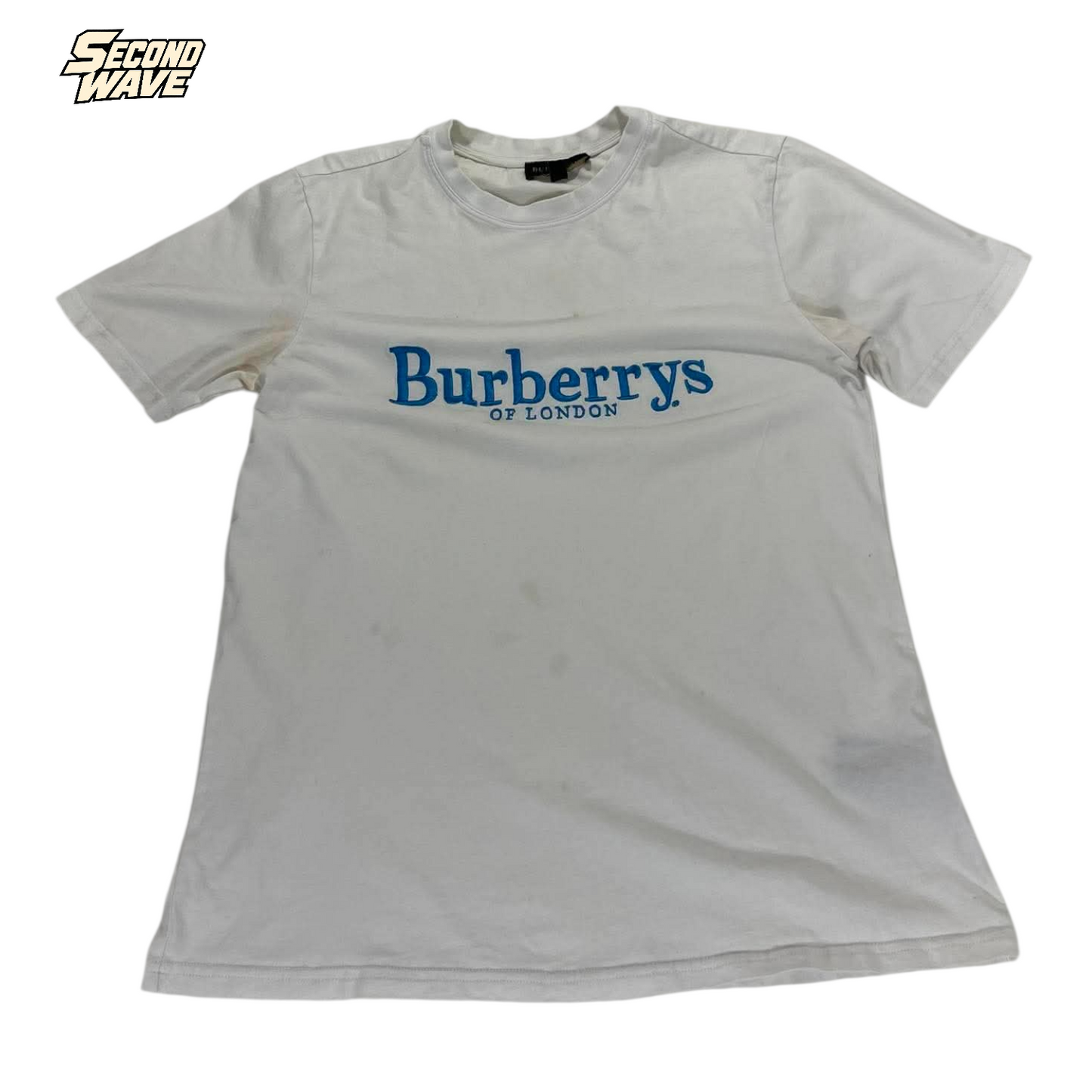 TRASHED BURBERRY WHITE COTTON T-SHIRT (M)