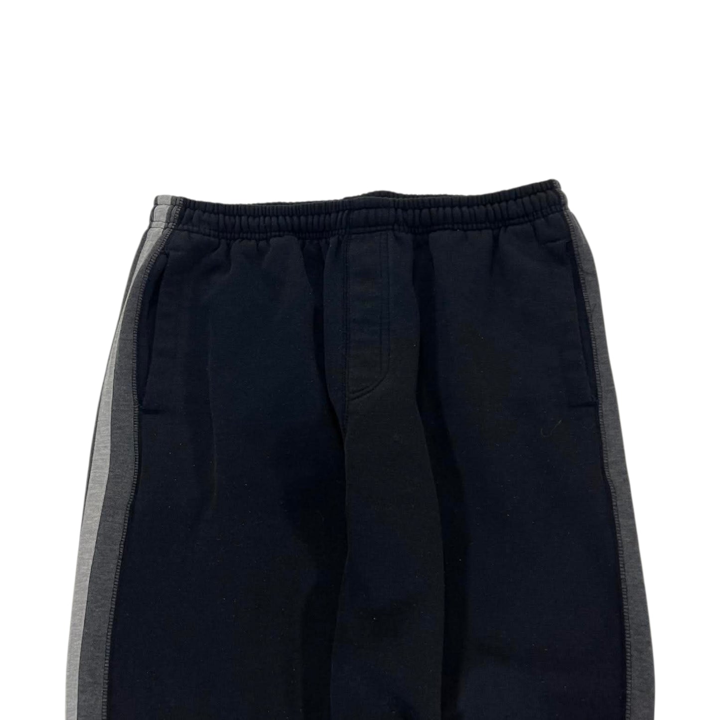CHISEL BLACK BAGGY WIDE LEG SWEATPANTS (L)