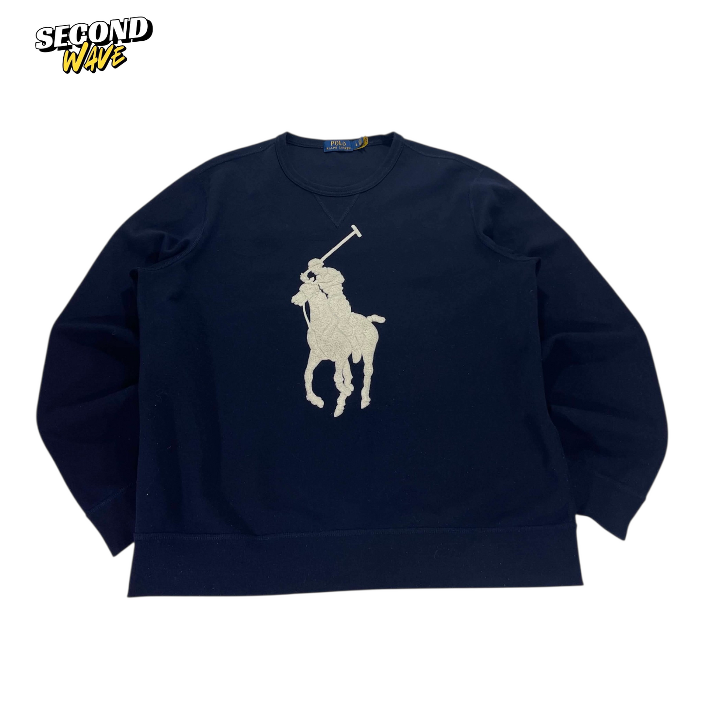 BIG PONY POLO RALPH LAUREN NAVY BLUE CREWNECK (L)