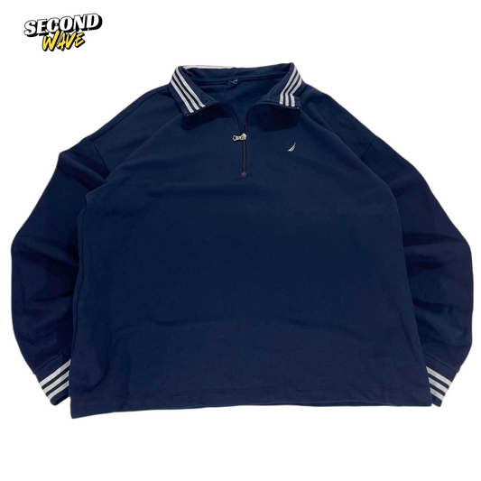 VINTAGE NAUTICA NAVY QUARTER ZIP (XL)
