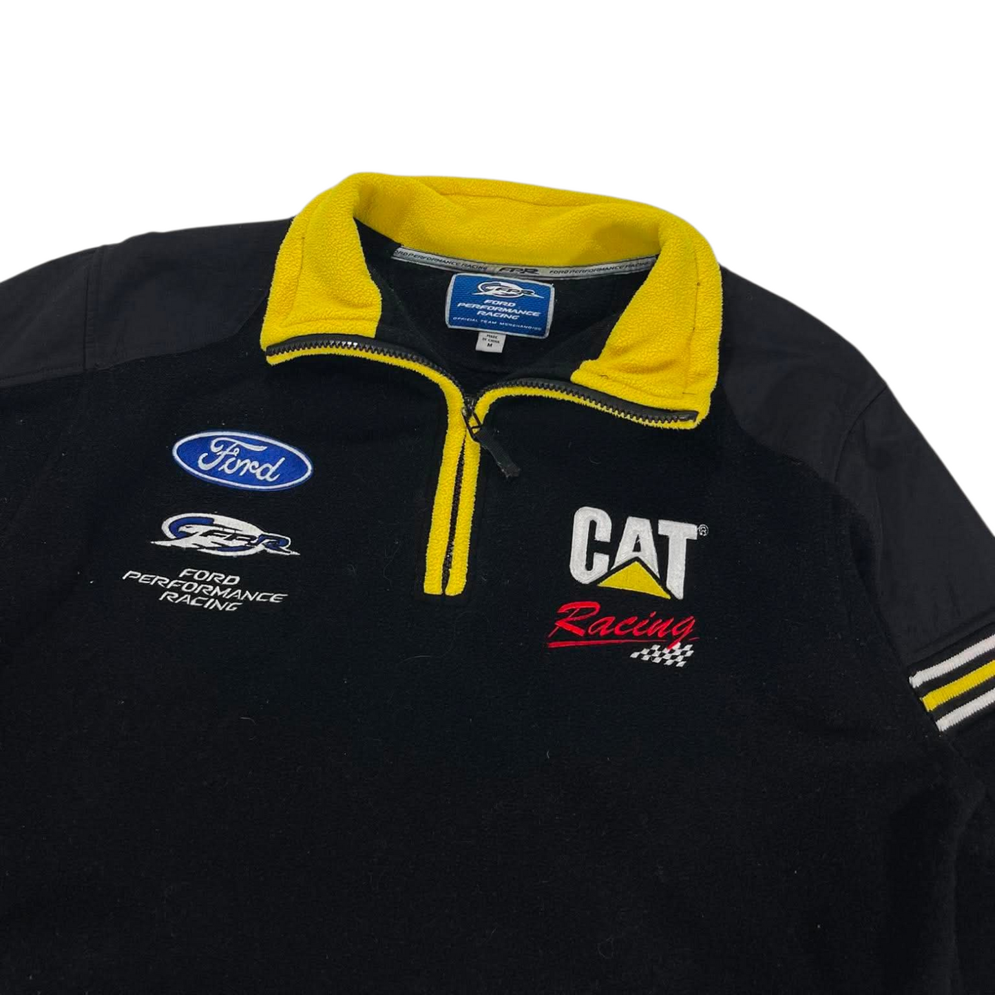 VINTAGE FORD PERFORMANCE RACING BLACK & YELLOW QUARTER ZIP FLEECE (L)