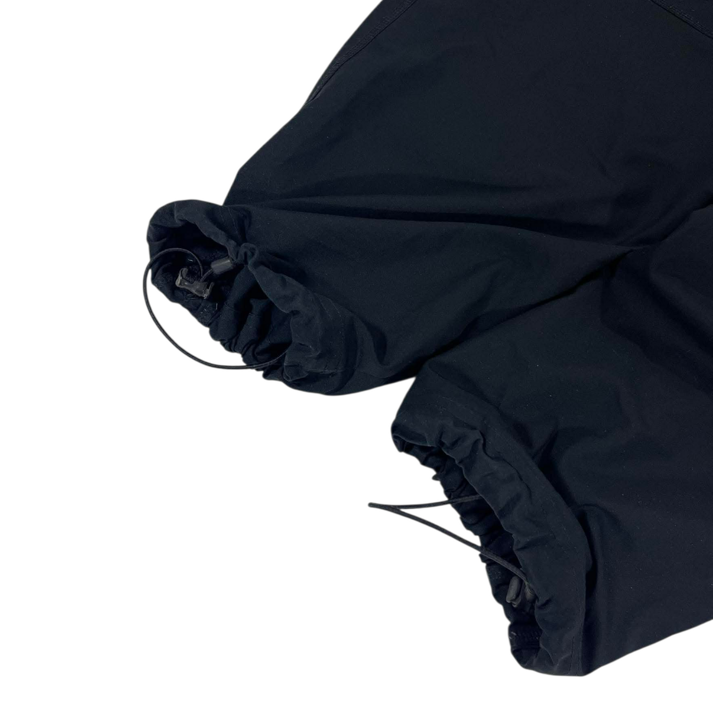 VINTAGE BAGGY NIKE BLACK TRACK PANTS WITH SWOOSH AND DRAWSTRING WAIST (L)