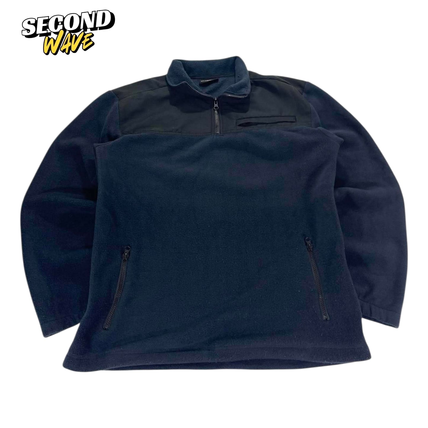 CHISEL NAVY BLUE FLEECE QUARTER ZIP (M)
