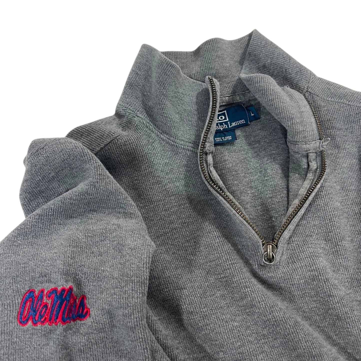 POLO RALPH LAUREN GRAY QUARTER ZIP (L)