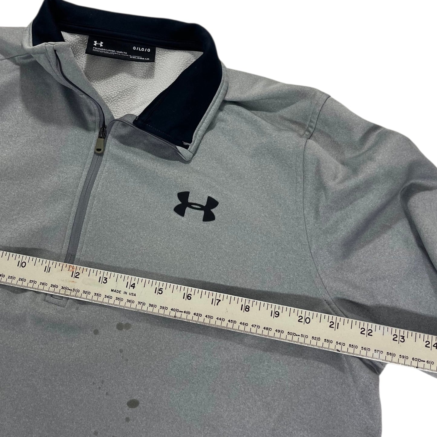 UNDER ARMOUR GRAY QUARTER ZIP PULLOVER (L)