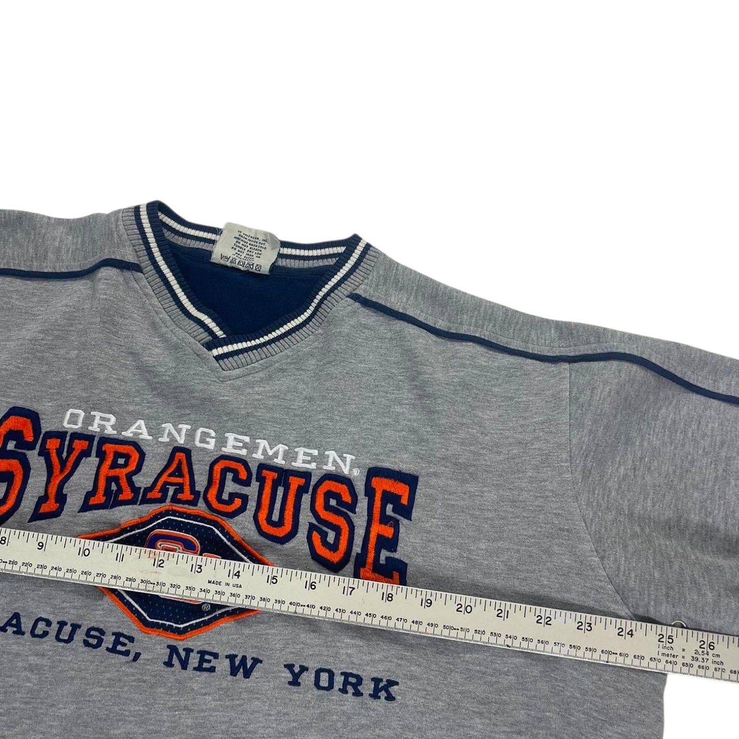 VINTAGE EMBROIDERED LEE SPORT SYRACUSE UNIVERSITY GREY CREWNECK (L)