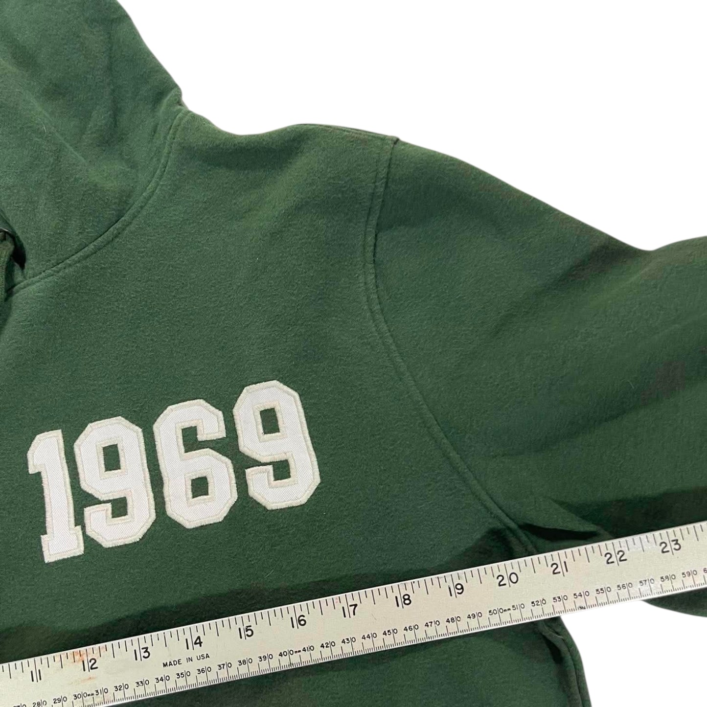 VINTAGE GAP GREEN HOODIE WITH WHITE EMBROIDERY (M)
