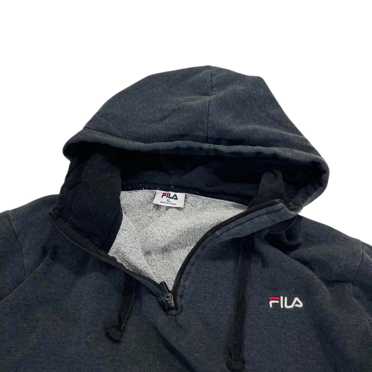 VINTAGE FILA QUARTER ZIP HOODIE (L)