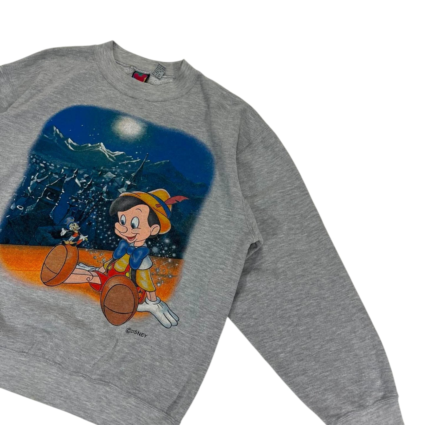 VINTAGE DISNEY GREY PINOCCHIO CREWNECK (M)