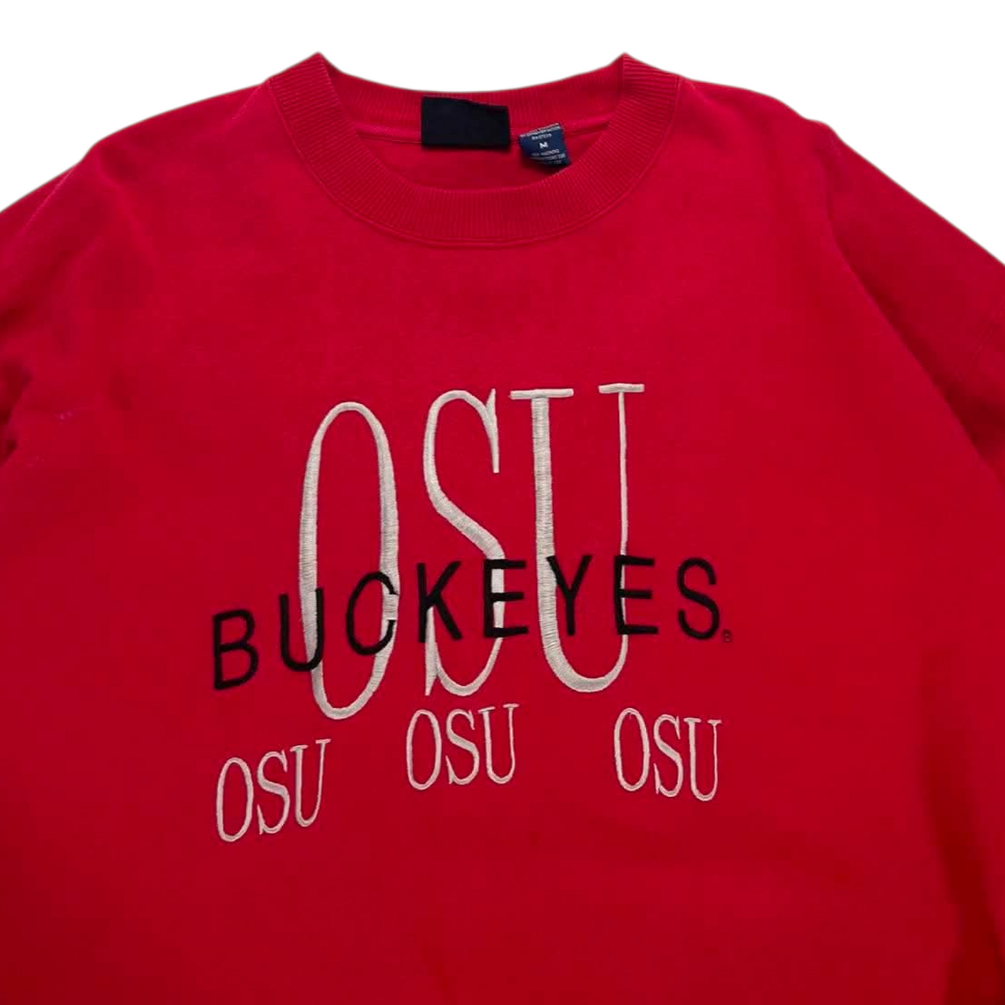 VINTAGE OHIO STATE BUCKEYES RED CREWNECK SWEATSHIRT (L)