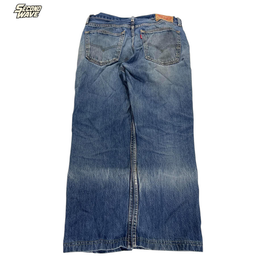 LEVI'S 505 BLUE FADED WASH JEANS (30)