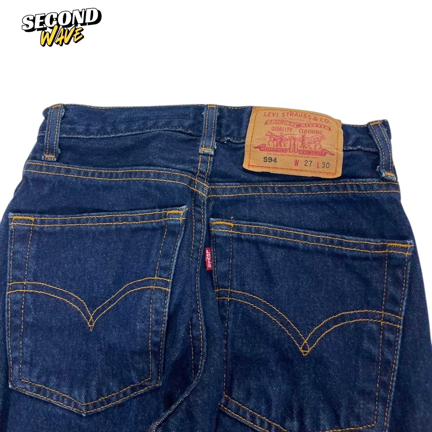 LEVI'S 594 BLUE DENIM JEANS (27)
