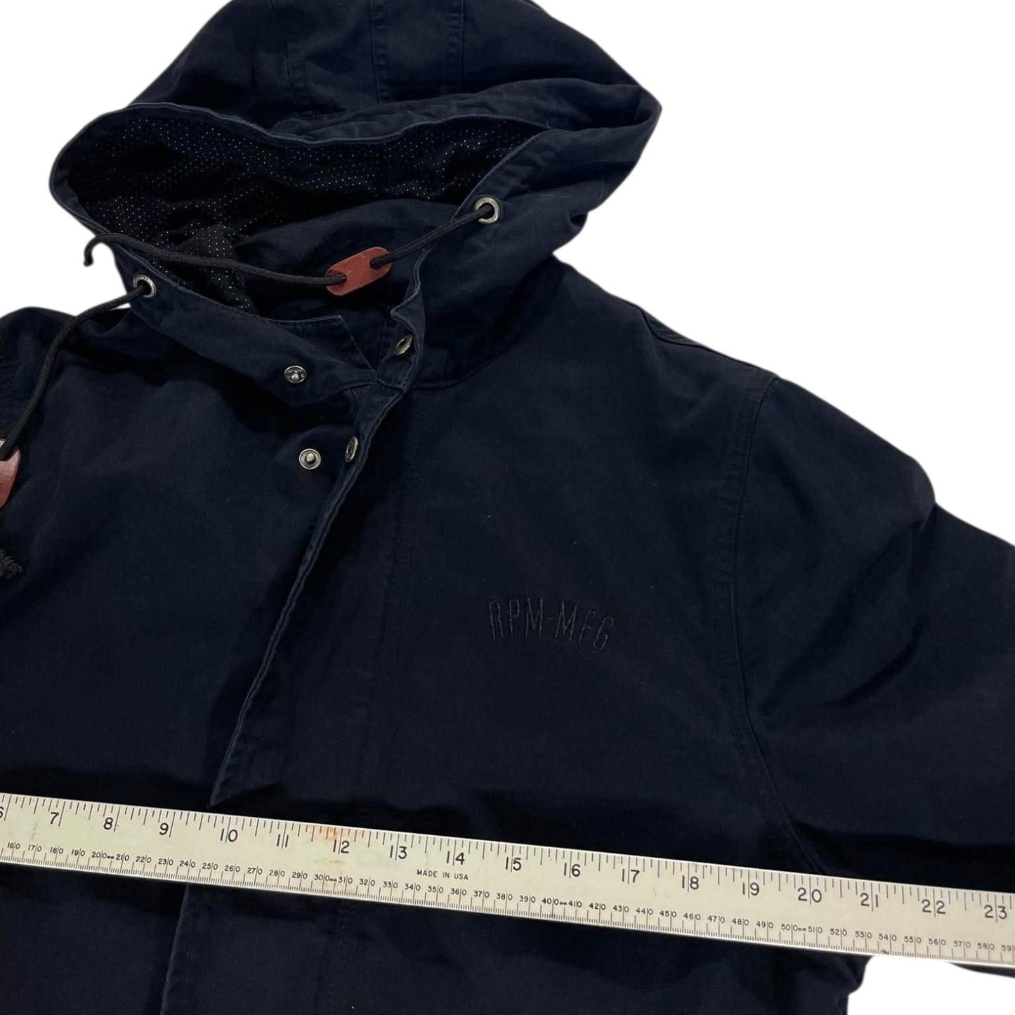 RPM NAVY BLACK HOODED JACKET (L)
