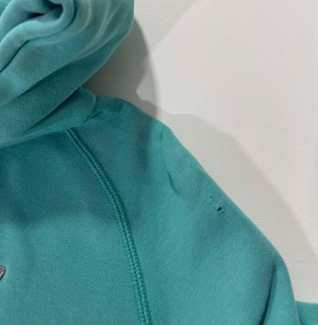 VINTAGE EMERALD NIKE HOODIE WITH GREY LOGO (L)