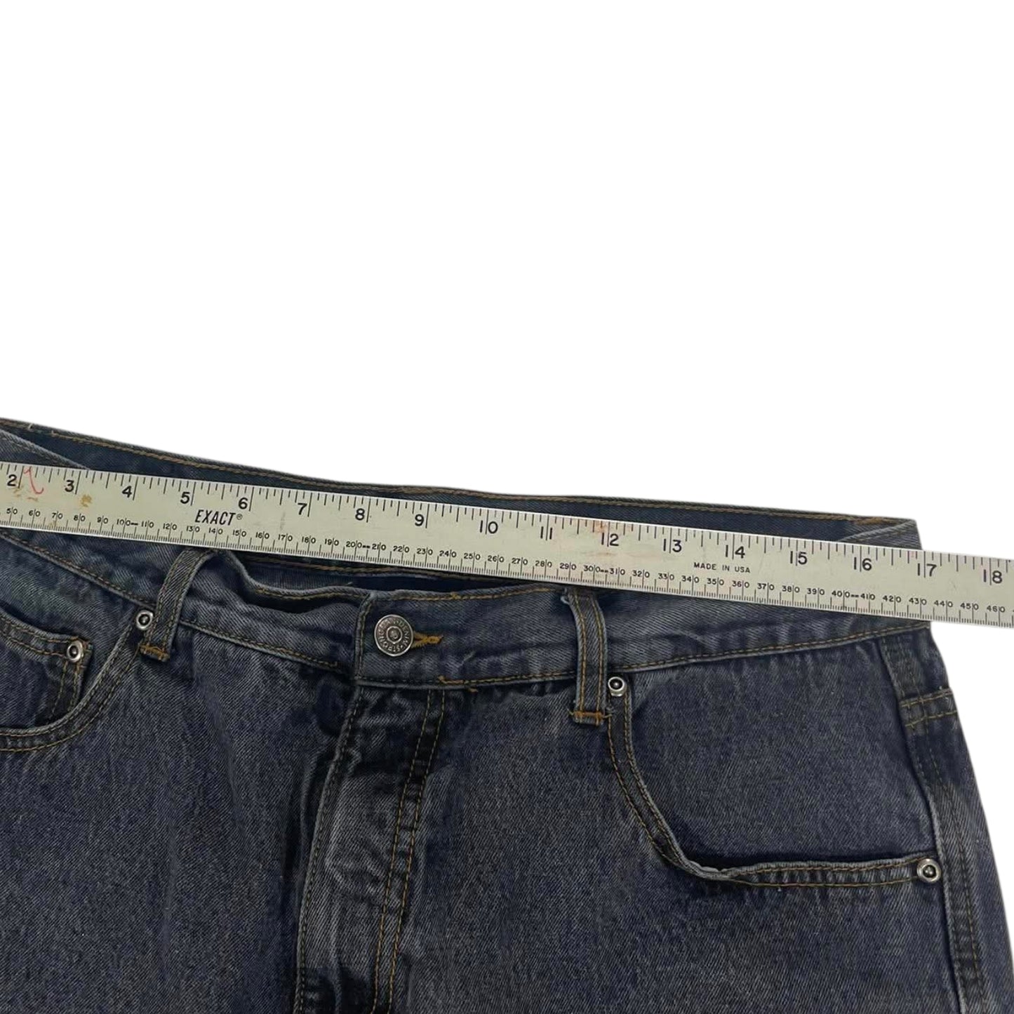 VINTAGE STRONGMAN DARK GREY DENIM JEANS (34)