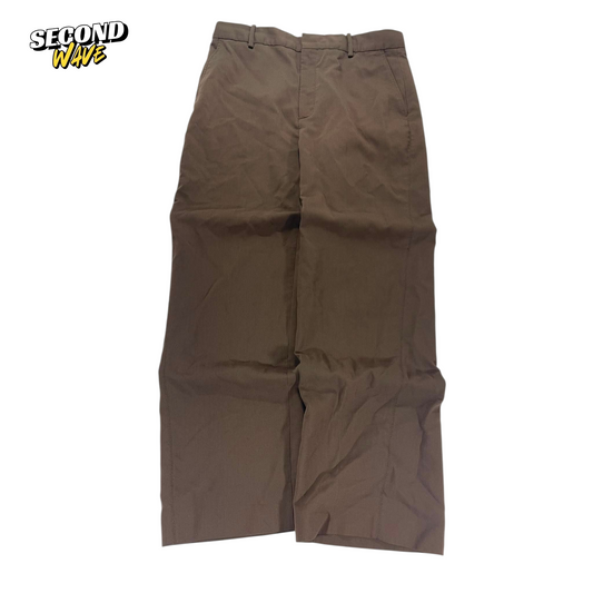 ZARA BROWN WIDE LEG TROUSERS (L)