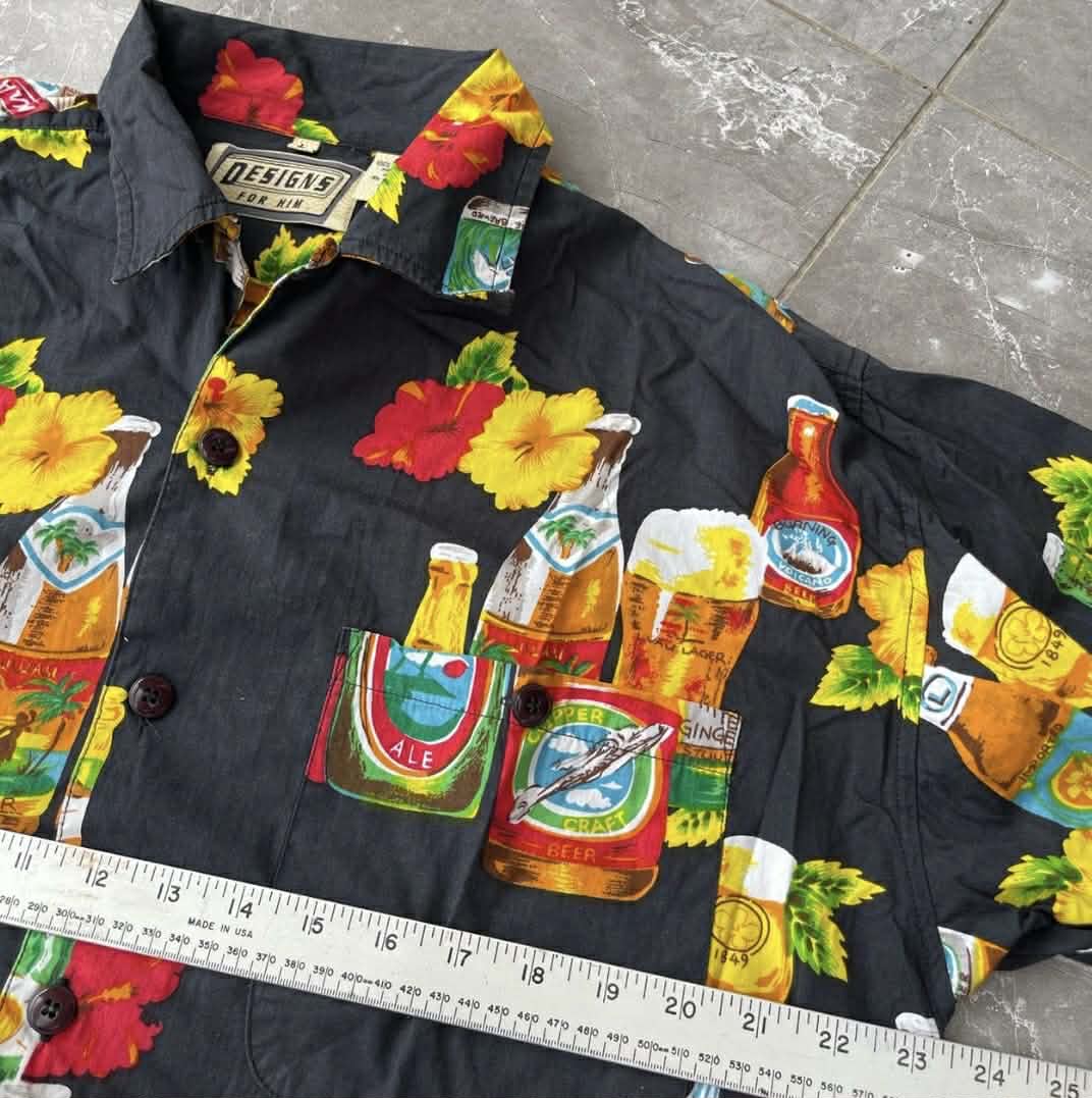 VINTAGE BEER BUTTON UP SHIRT (L-XL)