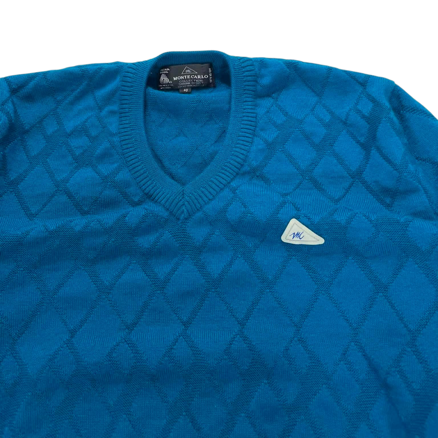 MONTE PURE WOOL CARLO BLUE SWEATER (M)
