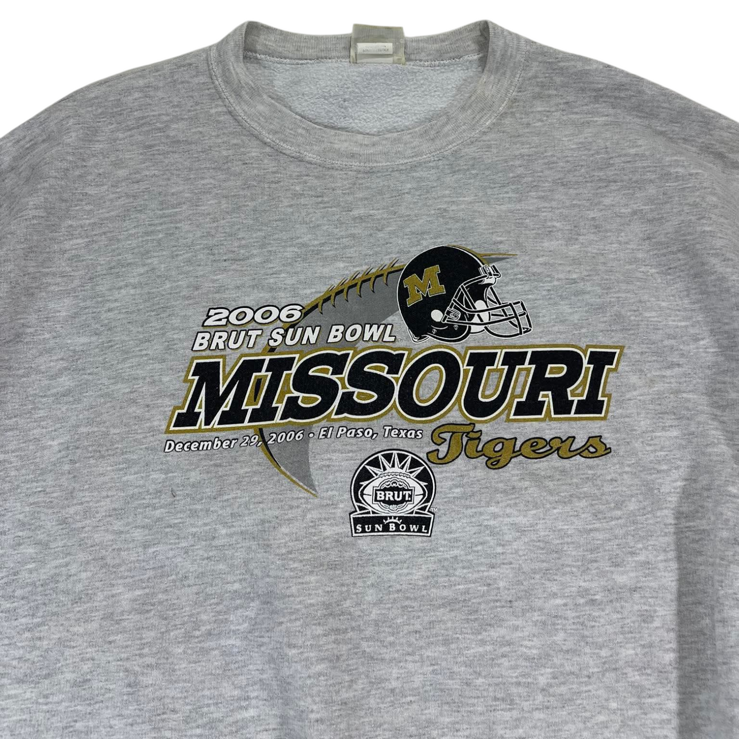 LEE GREY MISSOURI TIGERS CREWNECK SWEATSHIRT (L)