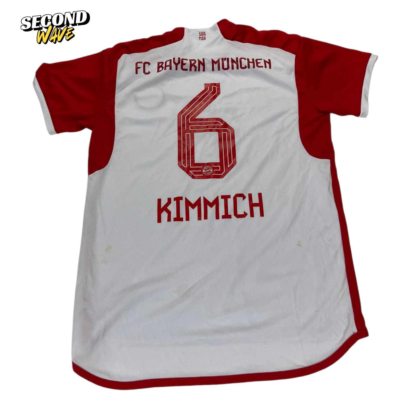 ADIDAS BAYERN MUNICH WHITE & RED FOOTBALL SHIRT (L)