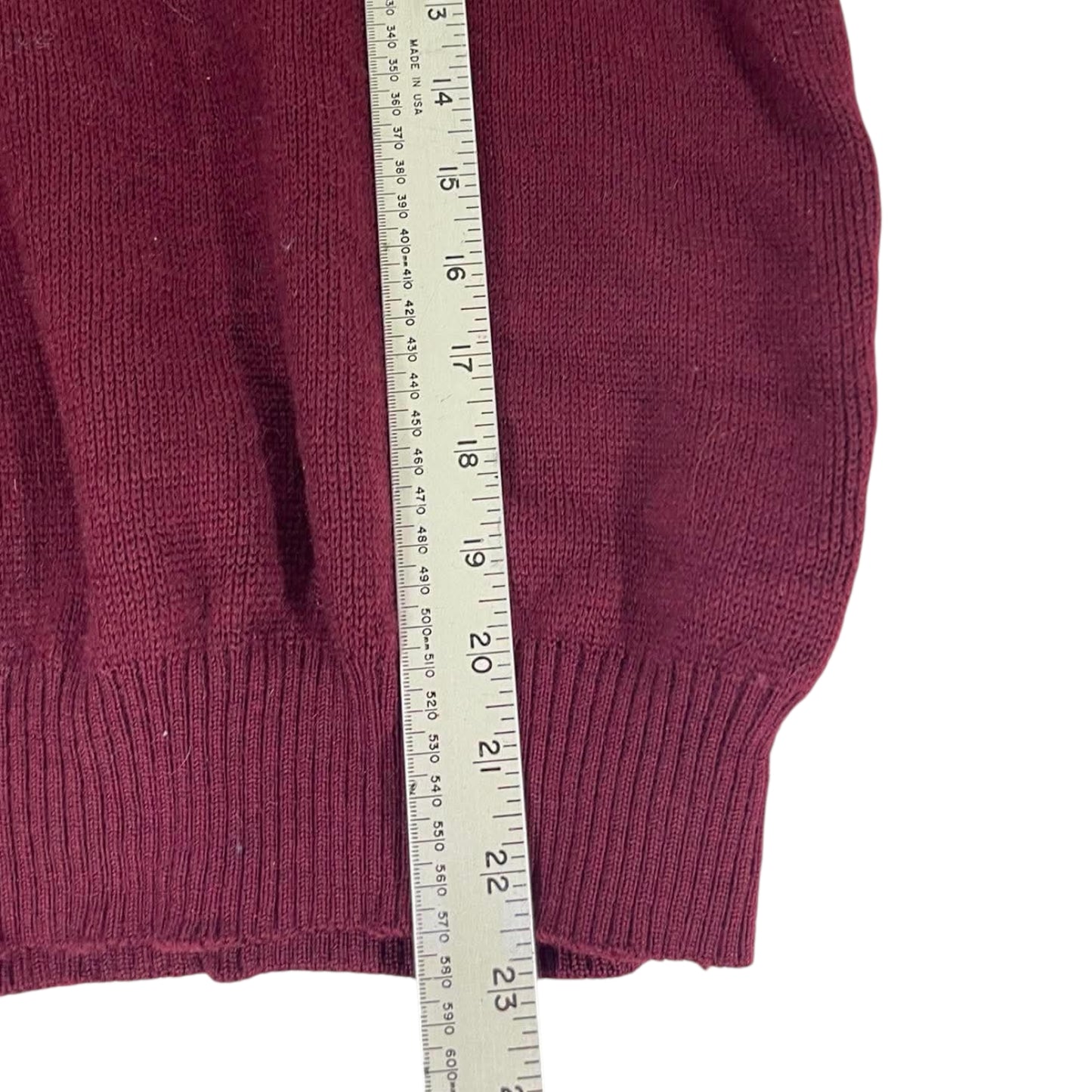 100% WOOL BURGUNDY WOOL POLO SWEATER (M-L)
