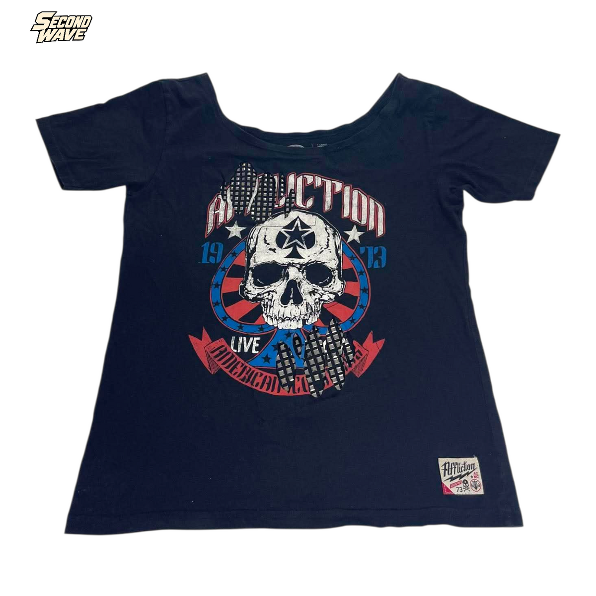 Y2K AFFLICTION WOMEN'S BLACK T-SHIRT (L)