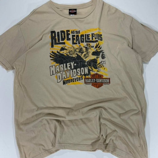 VINTAGE HARLEY DAVIDSON TAN GRAPHIC T-SHIRT (XL)