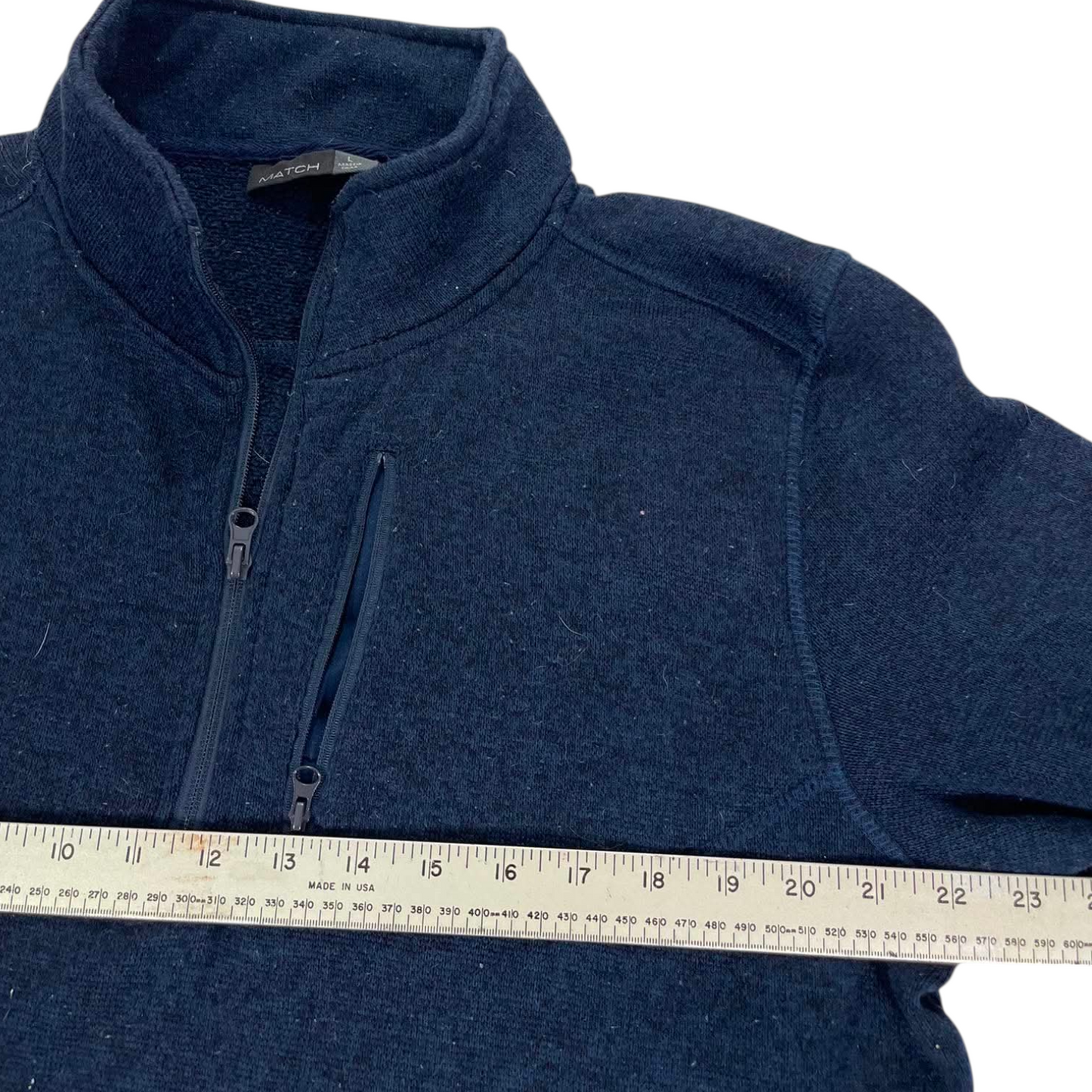 VINTAGE MATCH QUARTER ZIP FLEECE SWEATSHIRT (L)