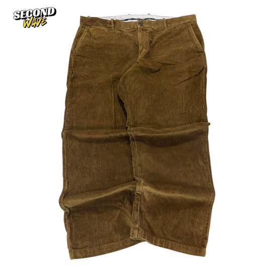 VINTAGE M&S BROWN CORDUROY TROUSERS (40)