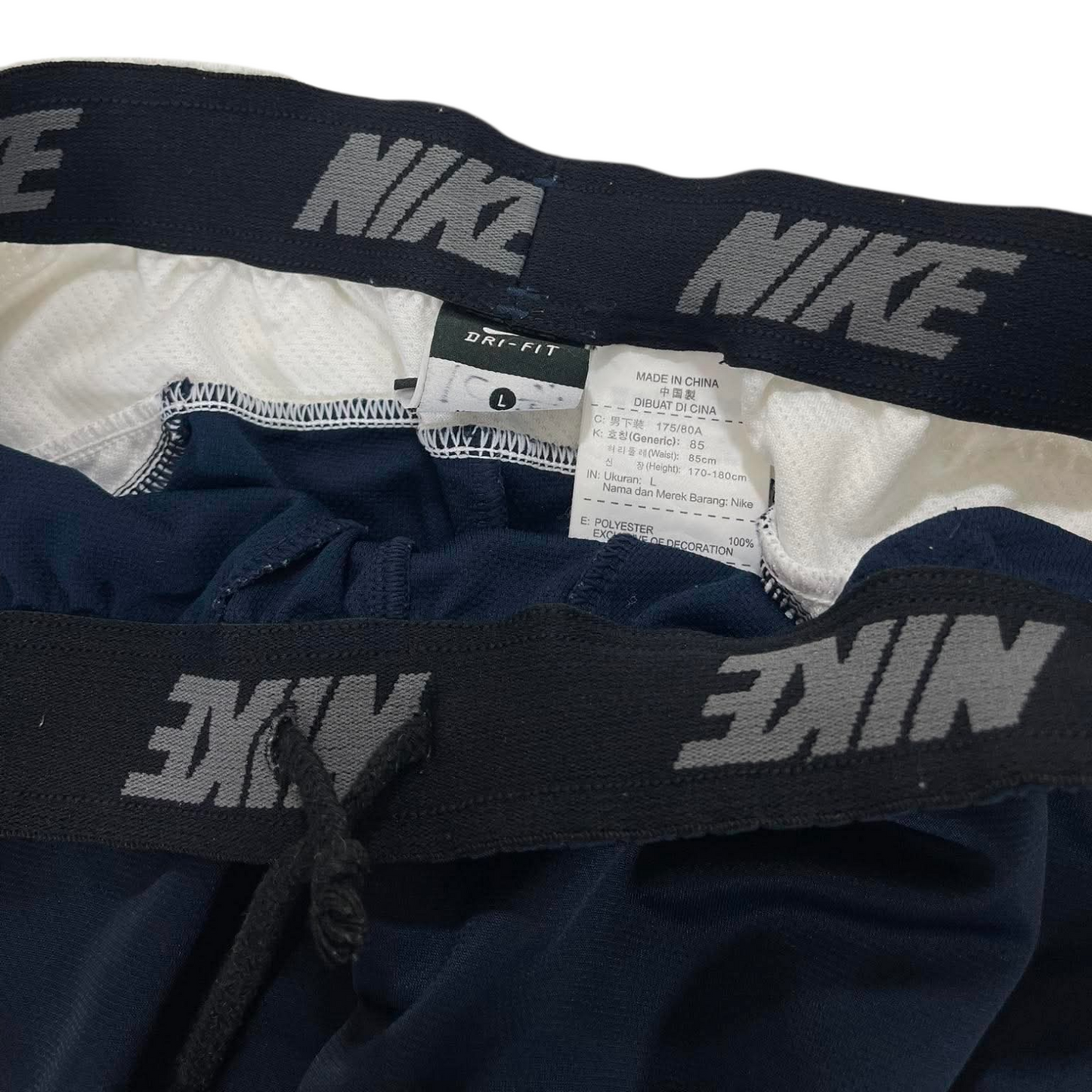 Y2K NIKE NAVY/WHITE TRACK PANTS (L) ²