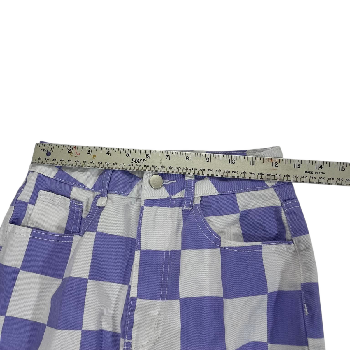 PURPLE CHECKERBOARD WIDE LEG PANTS (24)