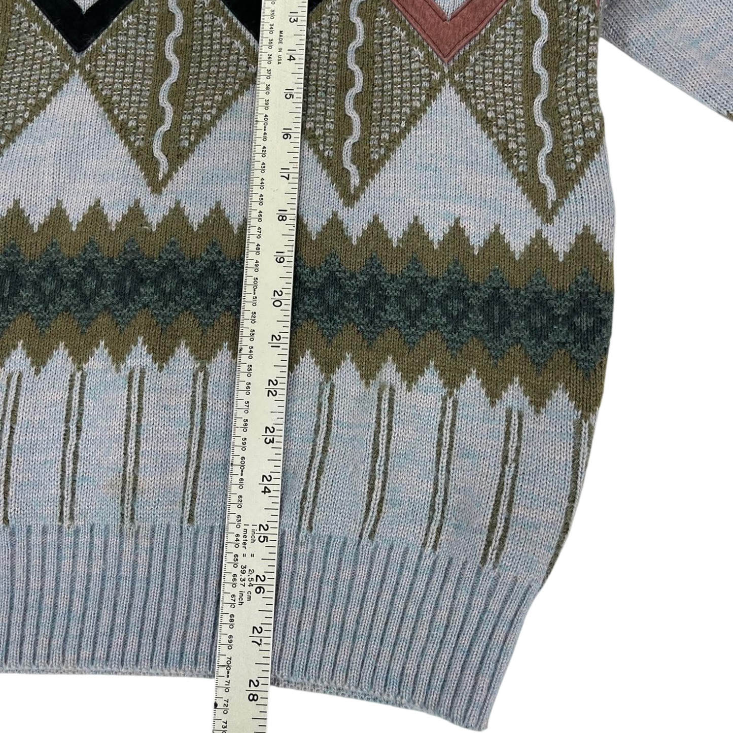 90S MULTICOLOURED PATTERNED SWEATER (L)