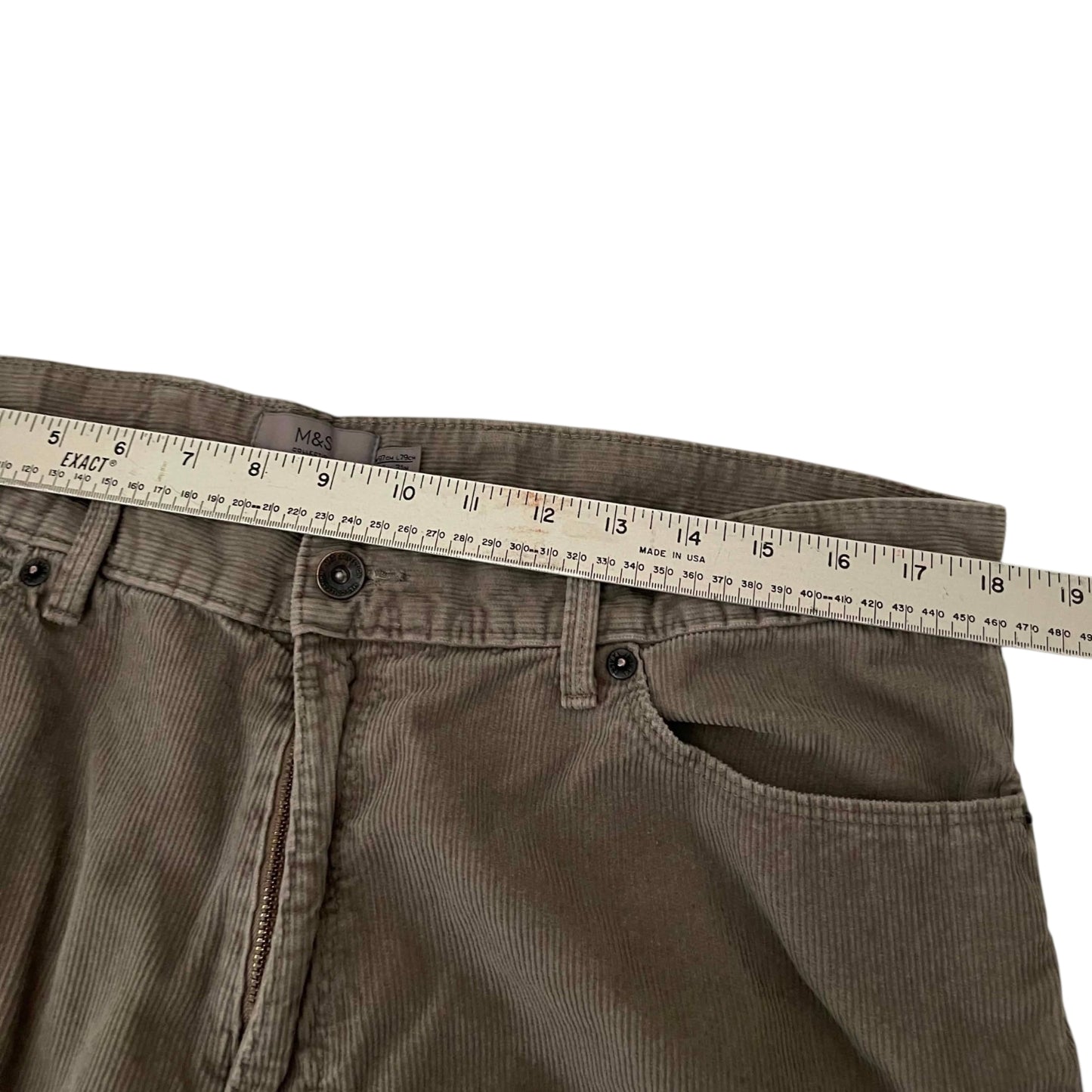 VINTAGE M&S COLLECTION BROWN CORDUROY PANTS (36")