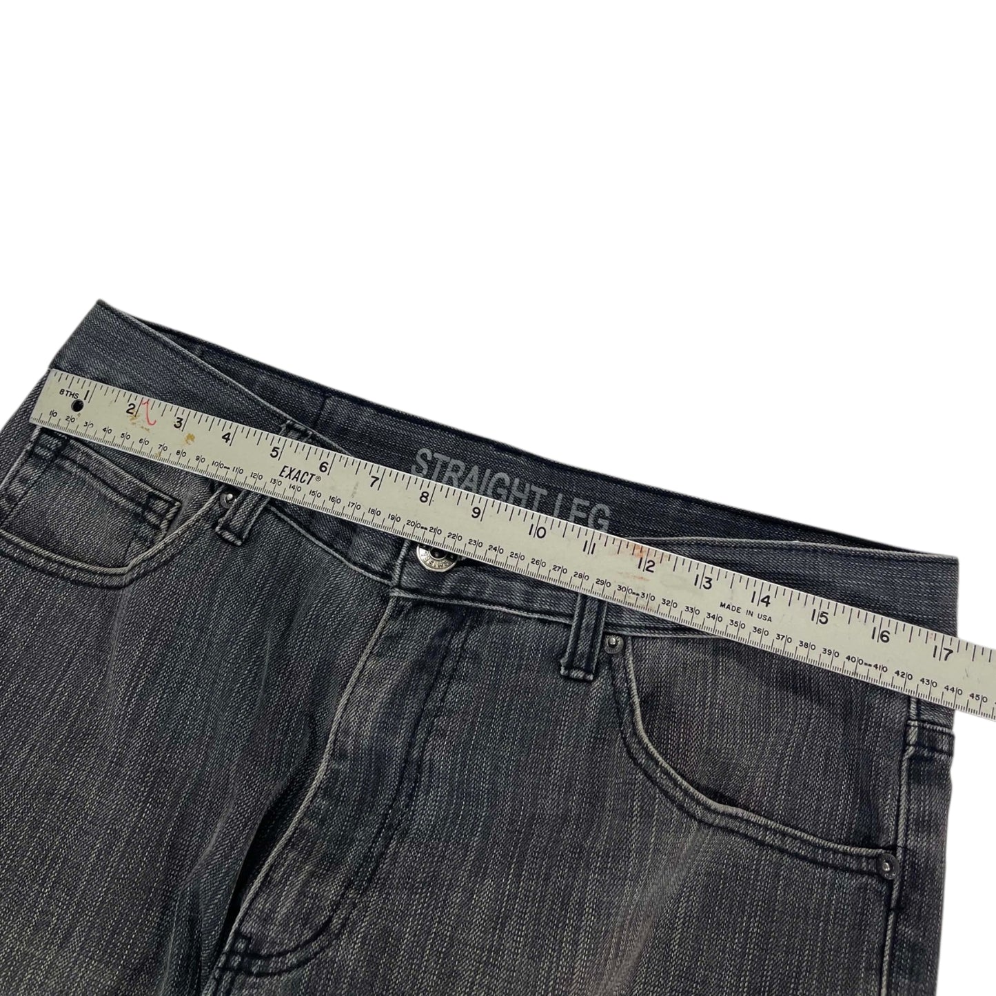 VINTAGE CHISEL GREY STRAIGHT LEG JEANS (34)