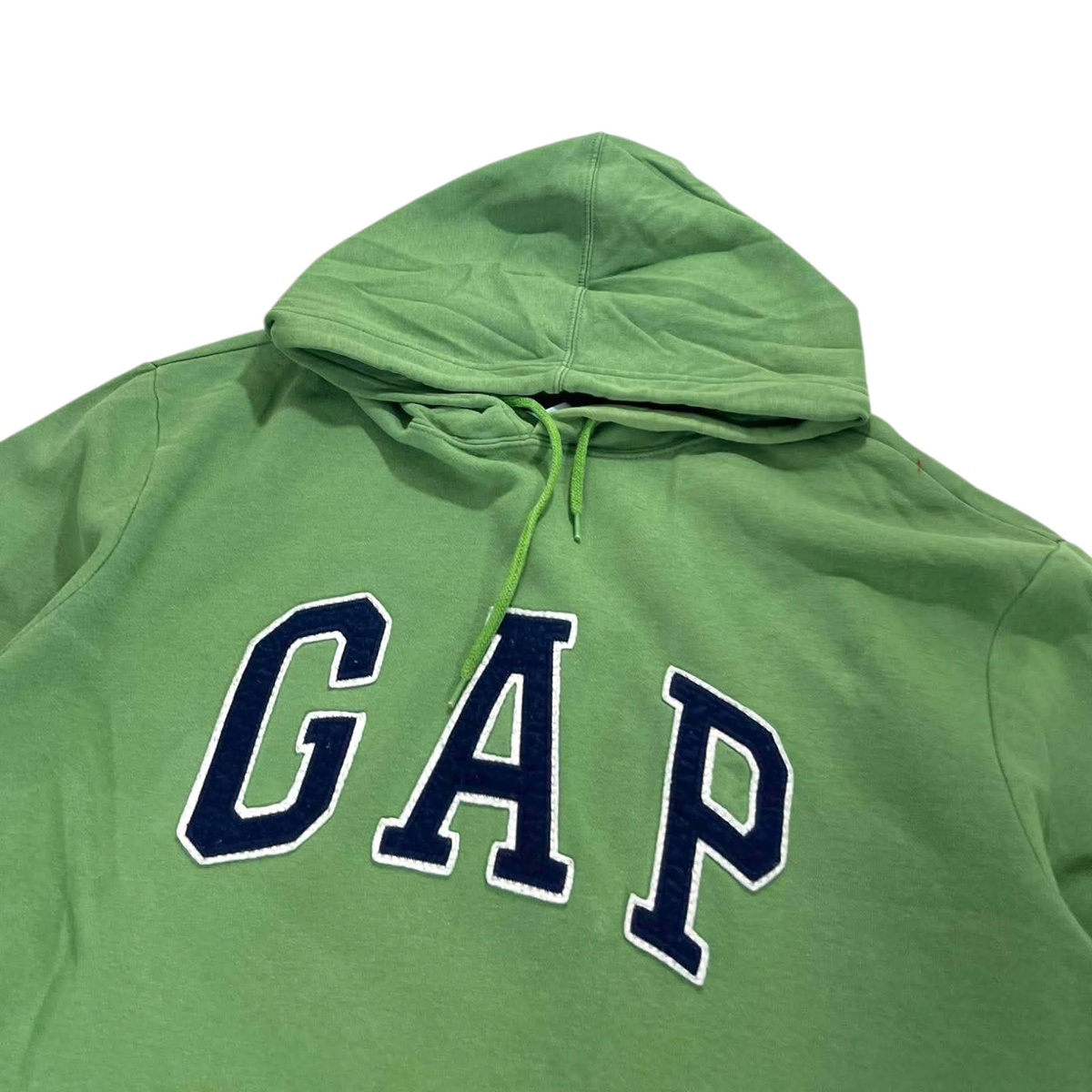 Y2K EMBROIDERED GAP GREEN HOODIE (BEST FIT L)