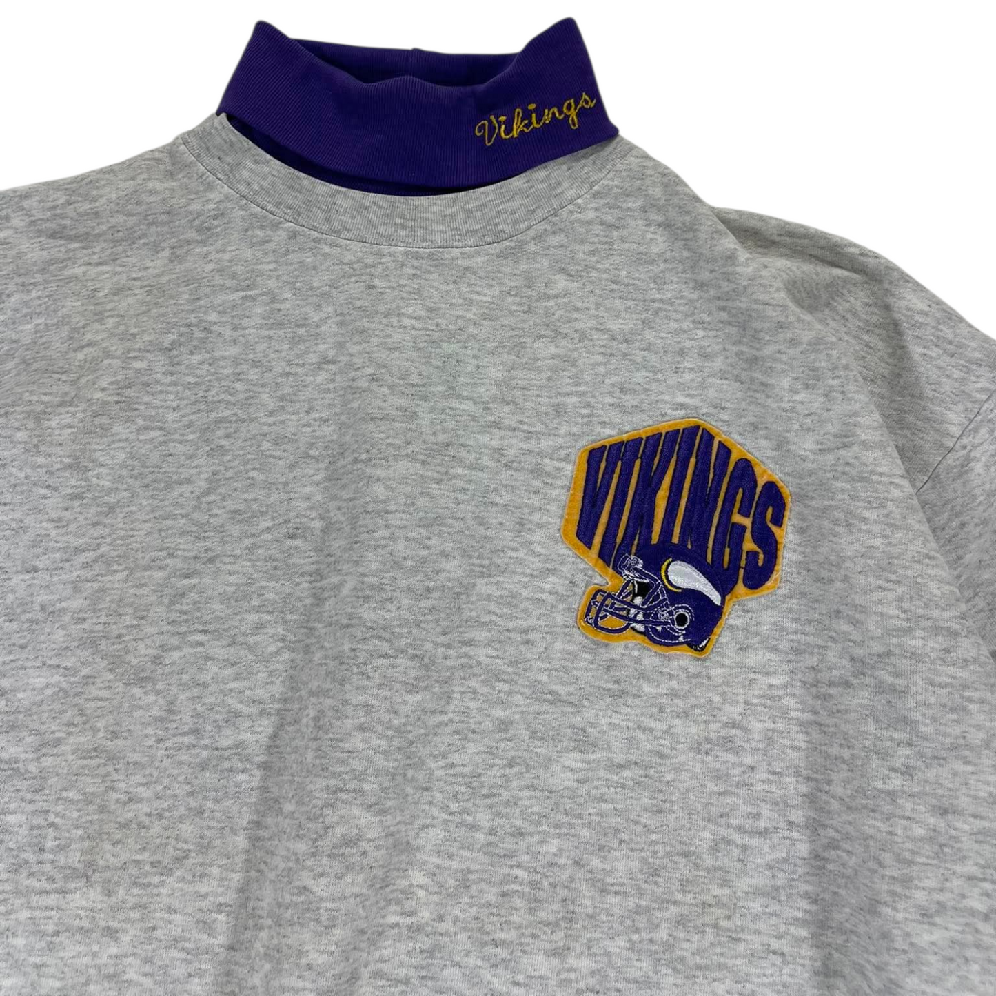 VINTAGE NFL MINNESOTA VIKINGS GREY CREWNECK SWEATSHIRT (L)
