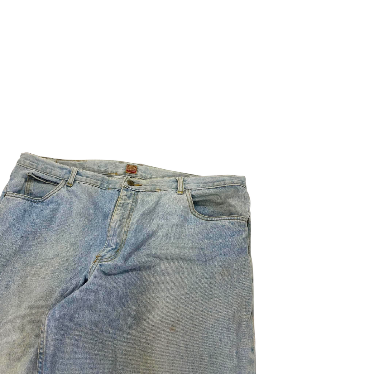 Y2K TRASHED B90S BLUE DENIM JEANS (38)